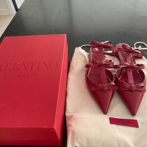 Valentino Garavani Red Bow-Embellished Heels